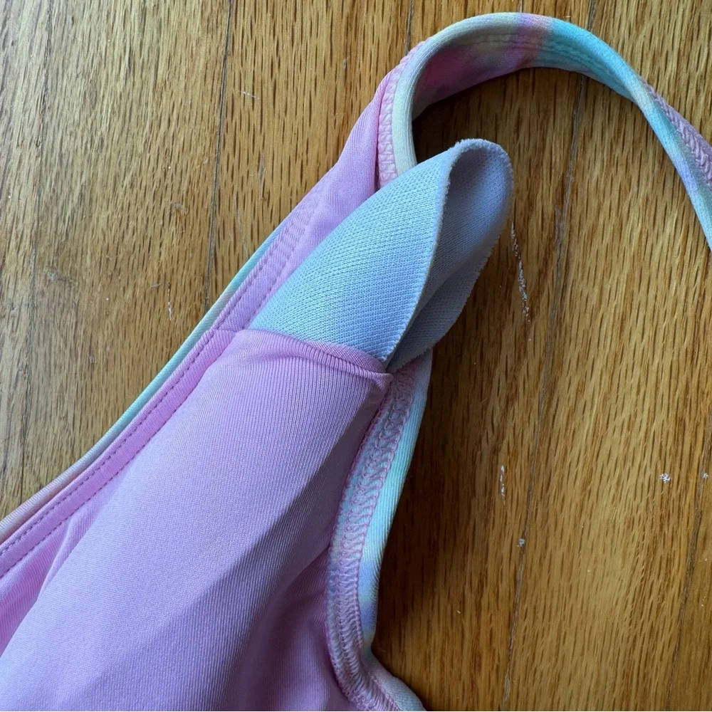 Lands End Pastel Rainbow Swirl V-Neck Bikini Top - Picture 13 of 13